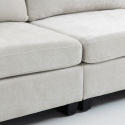 111.42*32.28 XXXL 3-Seater Chenille Deep Sofa,Comfy 3-Seater Chenille Fabric Couch,Conforms to body curves,Cloud-soft sitting,with ultra-soft cushions