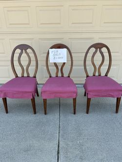 3 Dinette chairs With  Custom Made Seat Covers