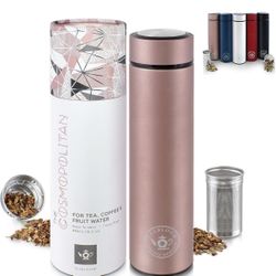 Teabloom - The ORIGINAL All-Brew Travel Tumbler & Thermos | OPRAH’s Favorite | 16oz/480ml Stainless Steel Insulated Water Bottle/Tea Flask/Cold Brew C