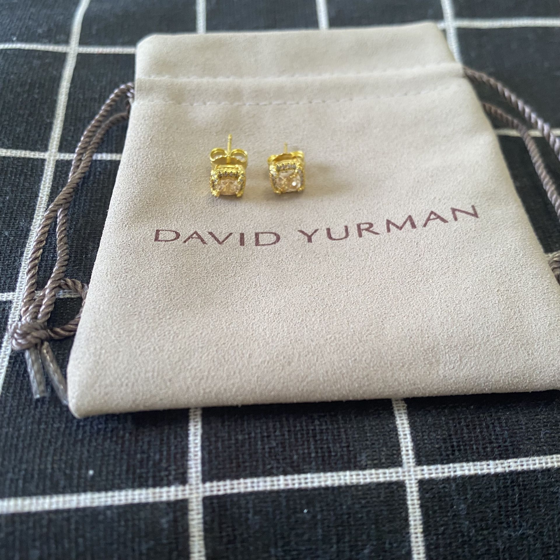 David Yurman 18-karat gold diamond earrings