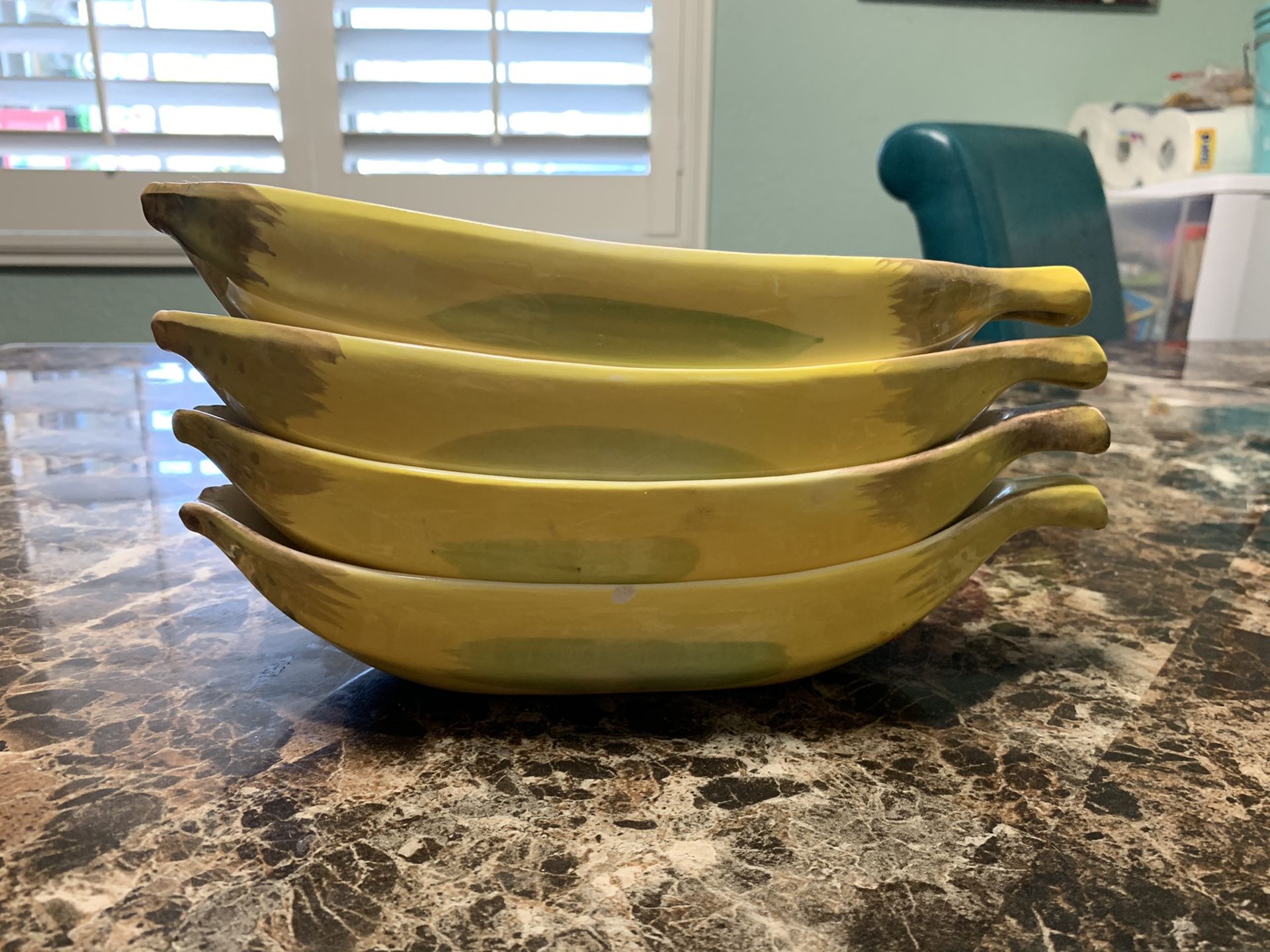 Vintage Banana Ice Cream Boats Set of 4