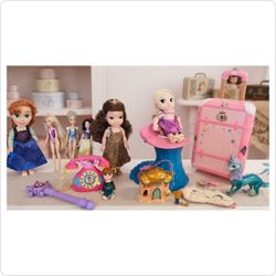 Ultimate Disney Princess & Friends Toy Collection: Luggage Play Set, Anna Plush, Toddler Mermaid Vanity Chair, Little Kingdom Castle, Interactive Phon