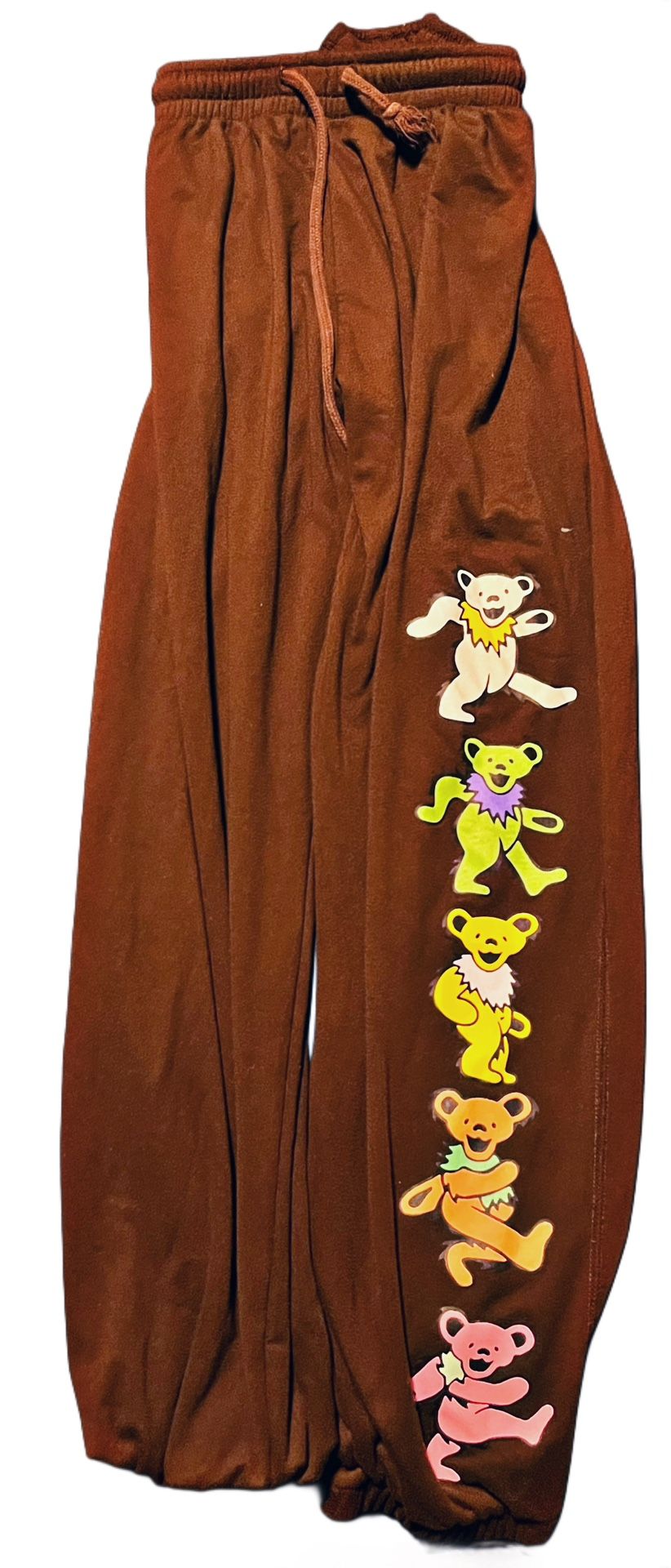Grateful Dead Brown With Rainbow Dancing Bears Sweatpants Size Large