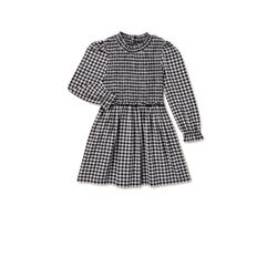 Lil Girl’s Long Sleeve Flannel Like Material Dresses