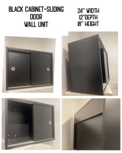 Wall cabinet black sliding doors