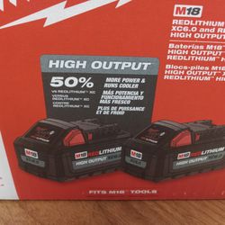 Milwaukee 8.0ah And 6.0ah High Output  Batteries