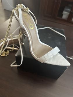 EGO white Heels Size 6 New