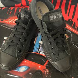 Classic ALL BLACK Converse All Stars Mens Size Mens 6.5 Women's 8.5