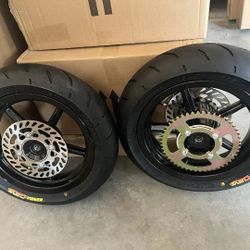 New In Box- 12" Supermoto Wheel And Tire Set 