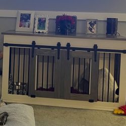 Custom Dog Kennel/Credenza With Barn Doors