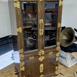 Antique Chinese Display Case With Drawers 