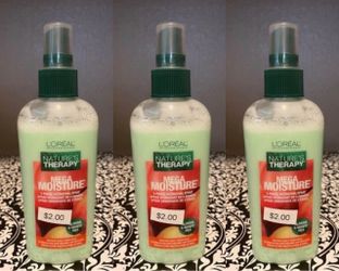 Set of THREE (3) New L'Oreal Nature's Therapy Mega Moisture 2-Phase Hydrating Spray 6 Fl Oz Each