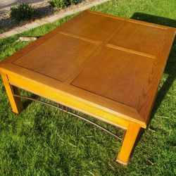 Large Wood/Metal Coffee Table