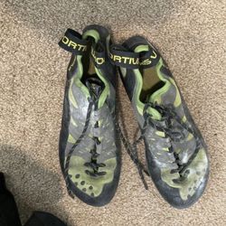 Climbing Shoes And Chalk Bag