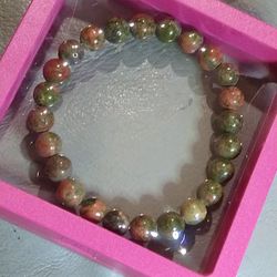 NWT-UNAKITE STRETCH BRACELET 7"-71/2 INCH