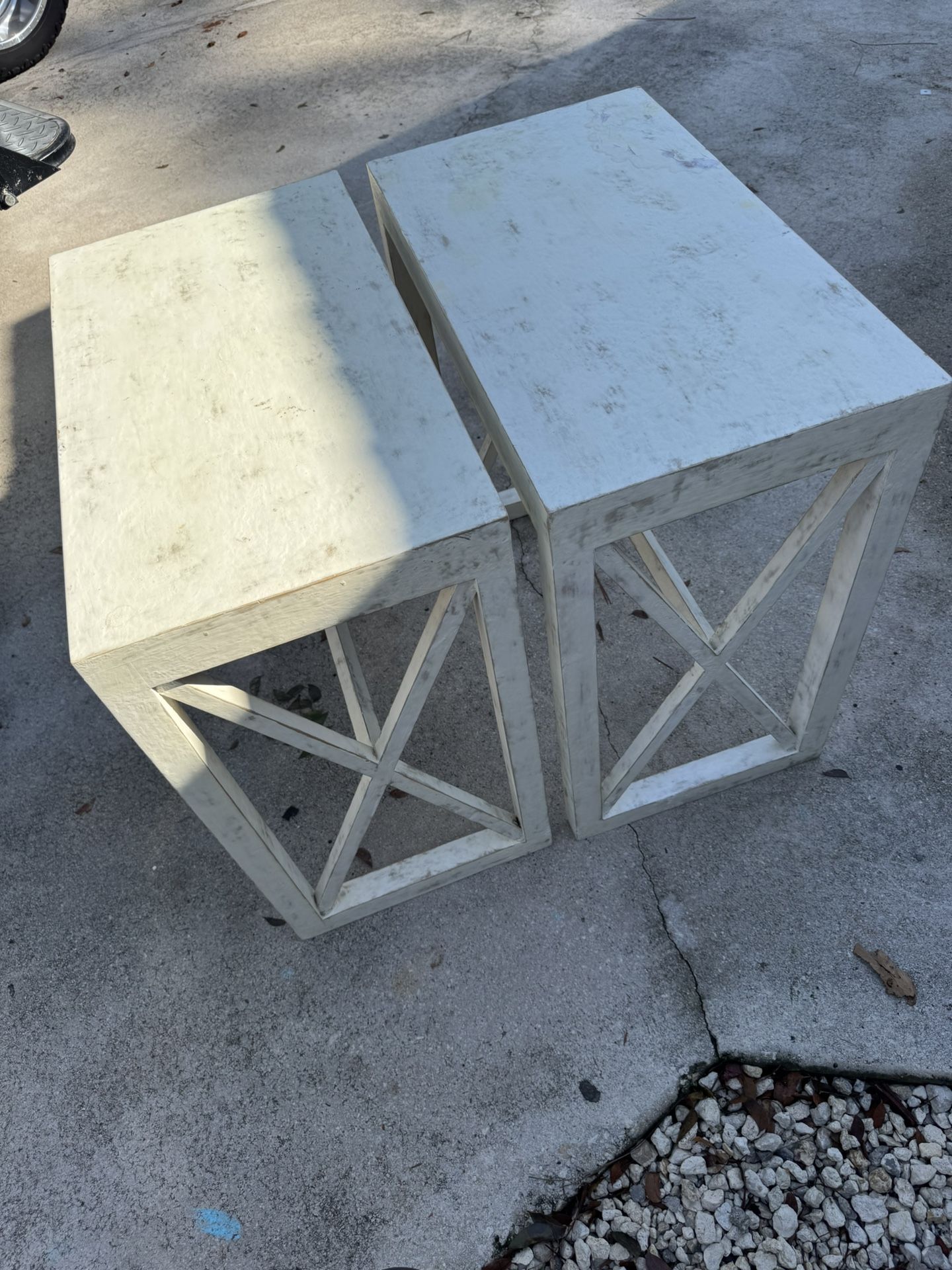 Rustic Farmhouse Solid Wood End Tables 