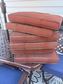 Set of 6 Outdoor Patio Chair Cushions – Rust/Terracotta