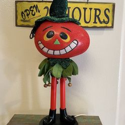 Halloween Spooky Hollow Lighted Pumpkin 22" Anthropomorphic 2003 Indoor Decor