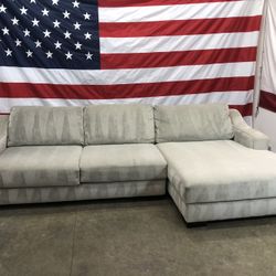 Free Delivery - Living Spaces Oversized Sectional Microfiber Couch 
