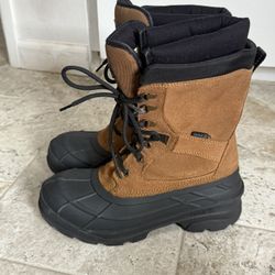 Kamik Fargo Boots Men Sz 10 Brown/black 3M 200g Thinsulate Insulation Winter