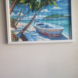 Framed Tropical Painting
