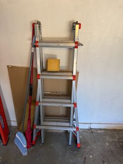 Little Giant Ladders Megalite M18 Telescoping Multi-position Ladder with Ladder Rack, 18-ft Reach