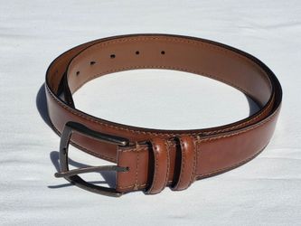Leather Dress Belt Mens 38(best for 36 waist) Made in USA, Italian leather