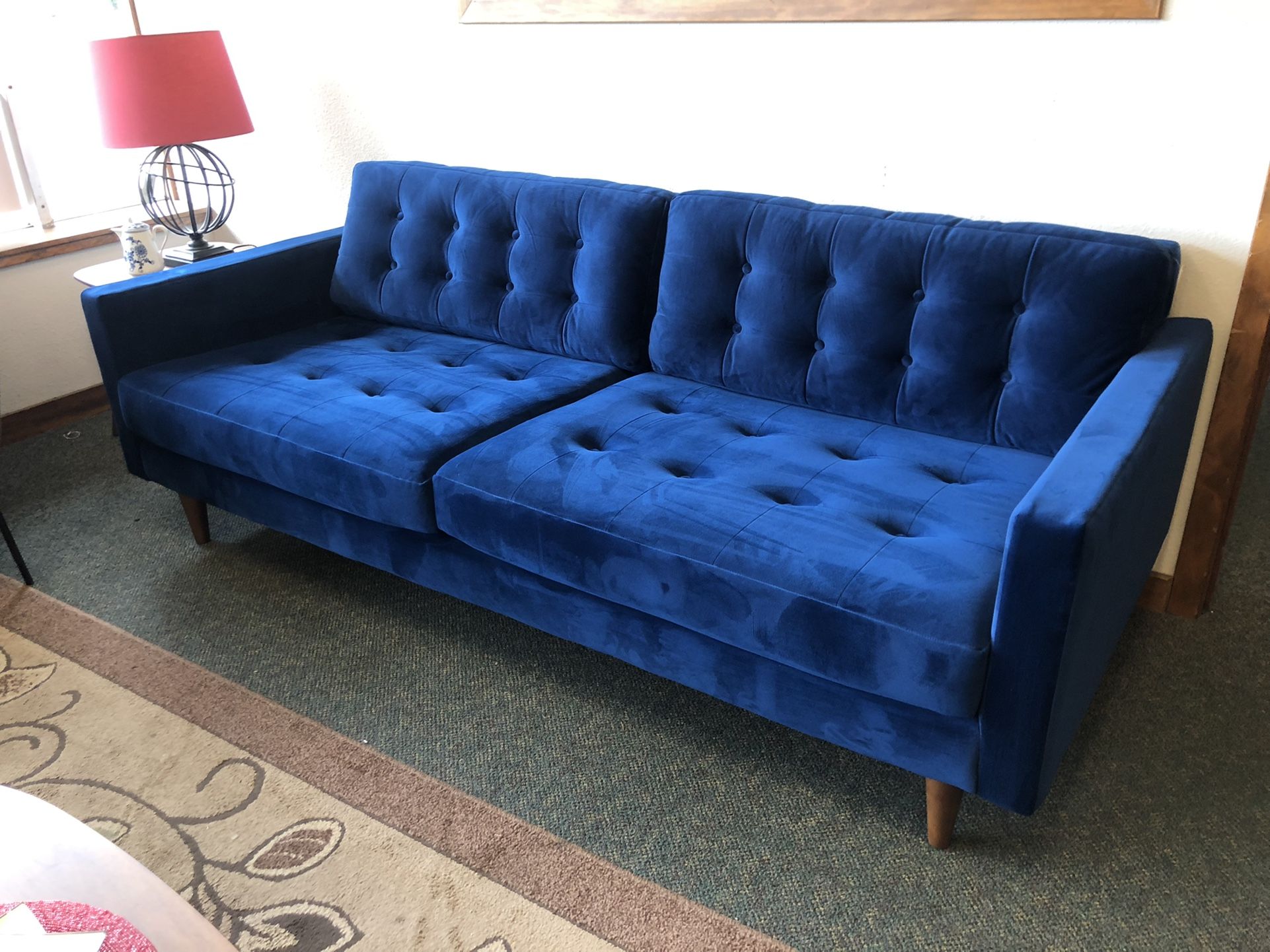 Velvety Royal Blue Joybird Sofa for Sale in WA OfferUp