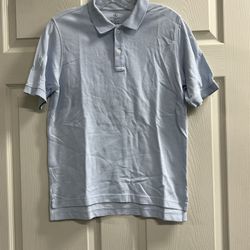 Lands End Shirt Unisex Blue Polo Short Sleeve Shirt - Size Large - VGUC
