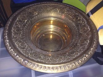 Large brass bowl from India or Saudi Arabia