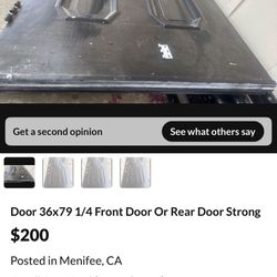 Door 36x79 1/4 Front Door Or Rear Door Strong 