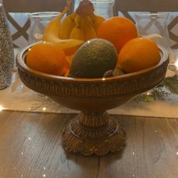 Fruit Bowl Amber Glass 