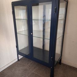 Blue Glass Door Cabinet 