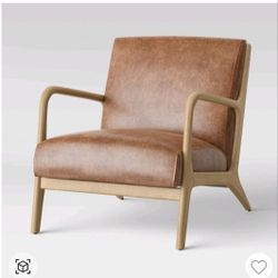 Esters Wood Armchair Caramel Faux Leather - Threshold"M