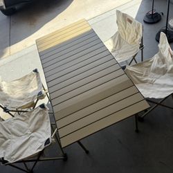 Portable Camping Table with 4 Folding Chairs – Picnic / Outdoor Set