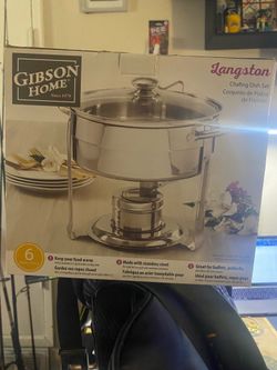 Gibson Home Langston 6-Piece Stainless Steel 4.5-Quart Chafing Dish Set