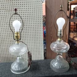 Antique Oil Lamps Converted To Electric 