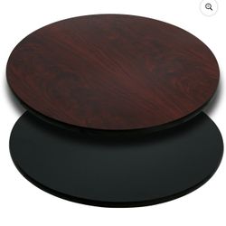 Flash Furniture Glenbrook 42'' Round Table Top with Black or Mahogany Reversible Laminate Top