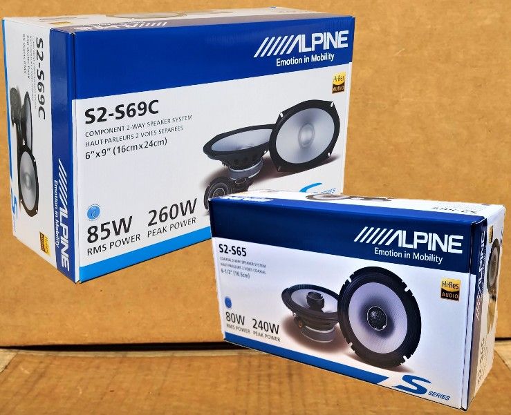 Alpine S Series Car Speakers Sets 6 1/2" 2-Way & 6x9" Component System 500 Watts Package 🚨 Payment Options Available 🚨 No Credit Needed 🚨