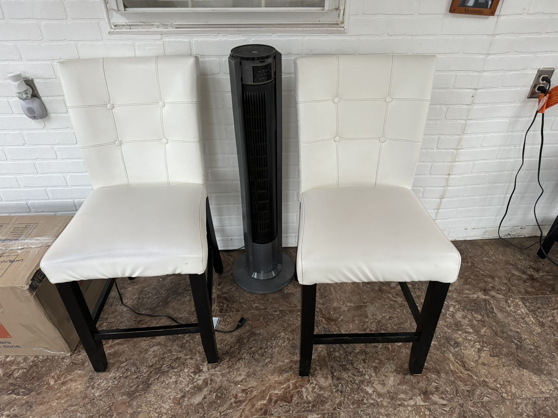 Tall White Chairs - Two