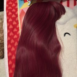 Burgundy full no lace wig