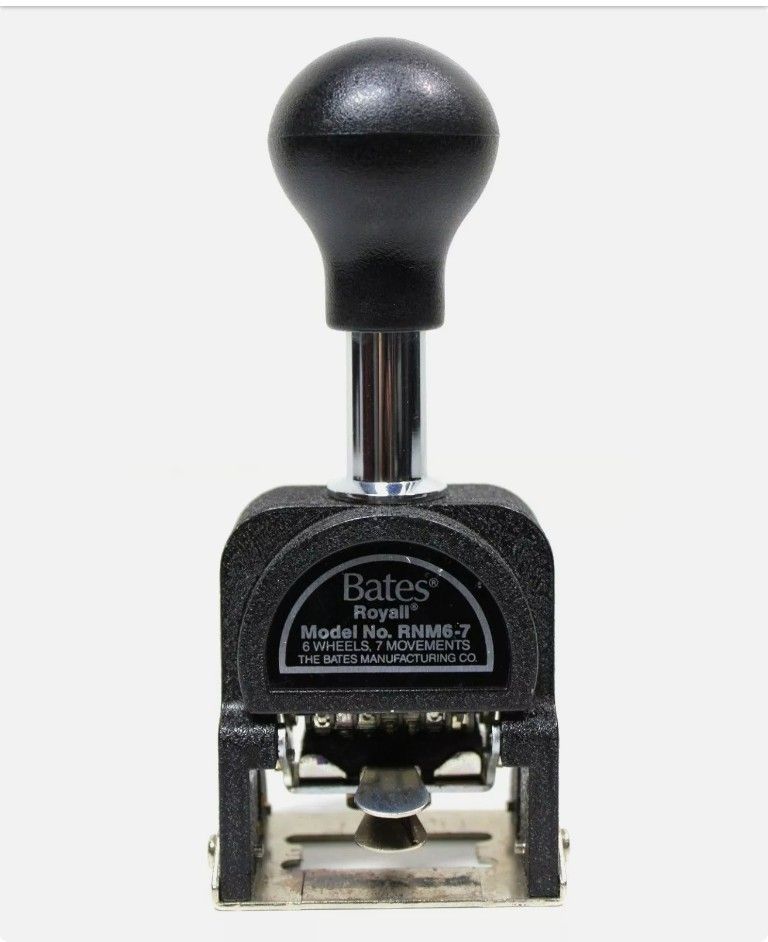 Bates Royall RNM6-7 6 Wheel 7 Movements Numbering Machine