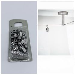 NEW 24-Pack IKEA Dignitet Curtain Rings with Clips Stainless Steel