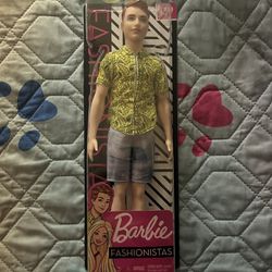 Barbie Ken Fashionistas Doll # 139 Red Hair Graphic Yellow Shirt Blue Shorts 
