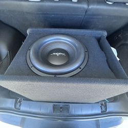 12” Skar audio subwoofer and Skar amp