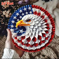 "Old Glory's Gaze" — Patriotic Bald Eagle Aluminum Wall Art