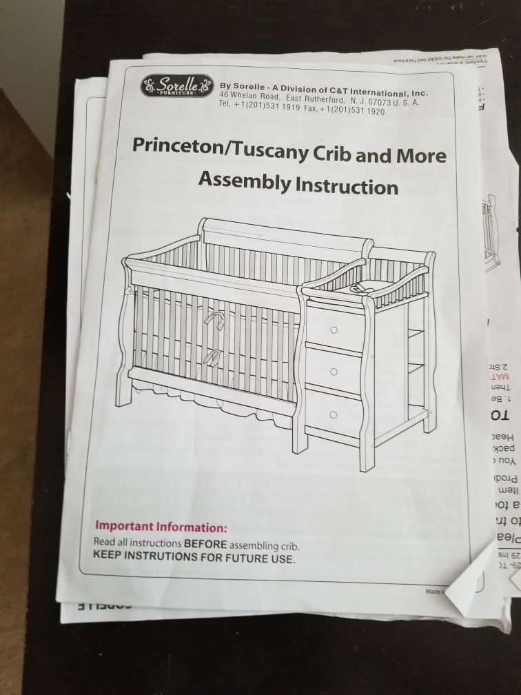 Sorelle Princeton Tuscany Crib and Beautyrest Mattress for Sale in