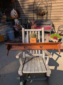 Vintage Cottagecore Rustic Wood Heart Cut Out Wall Shelf