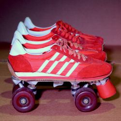 Red Roller Skates Retro