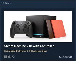 Steam machine 2tb with controller